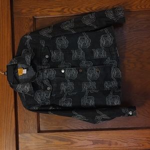 Ruby Rd dark grey embellished jean jacket size 10